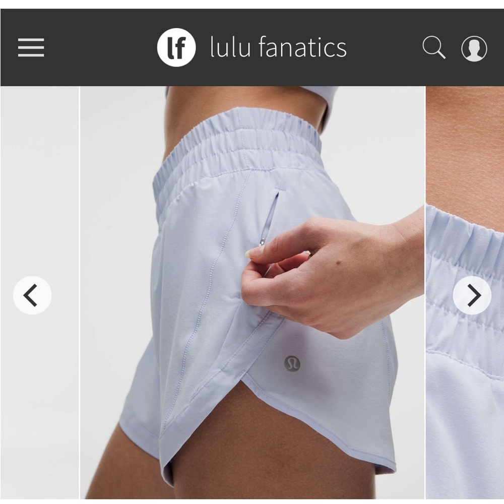 lululemon athletica Track That High-Rise Lined Short 3" - Serene Blue 4 XS